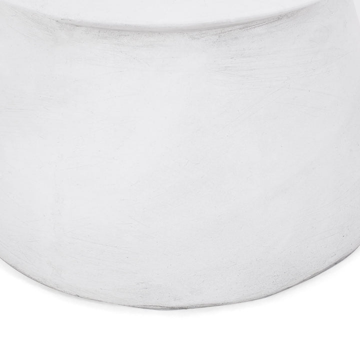 Outdoor Lightweight Concrete Side Table White Modern Contemporary Round - Diamond Home USA