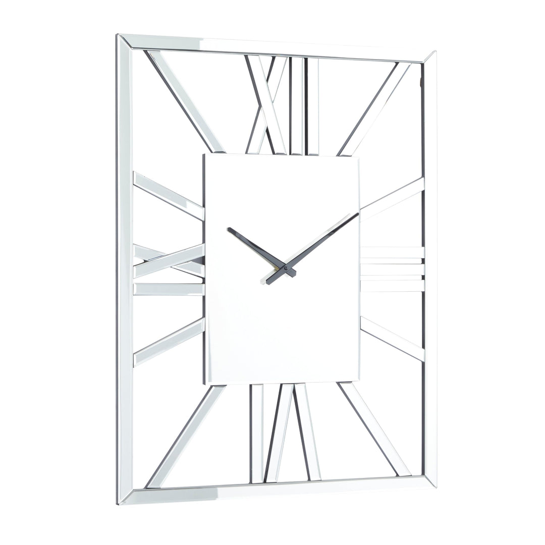 Silver Glass Wall Clock - Diamond Home USA
