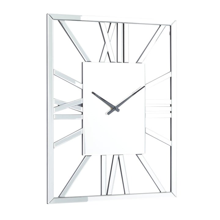 Silver Glass Wall Clock - Diamond Home USA