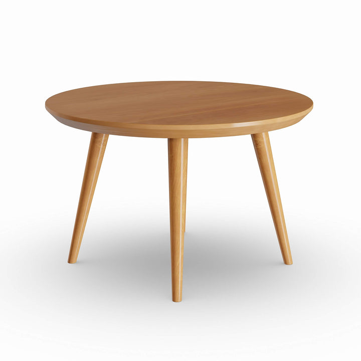 Mid-Century Modern Round Coffee Table with Solid Cherry Wood Top Tan Natural - Diamond Home USA