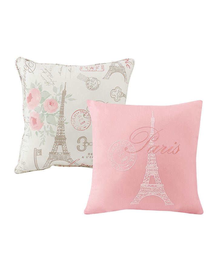 5 Piece Girls Off I Love Paris Comforter Set Romantic