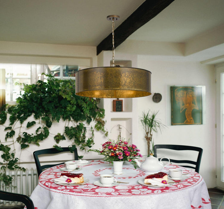 Cal 60W X 5 Rochefort Metal 5 Light Chandelier Distress Gold 8.00x29.50x29.50 - Diamond Home USA