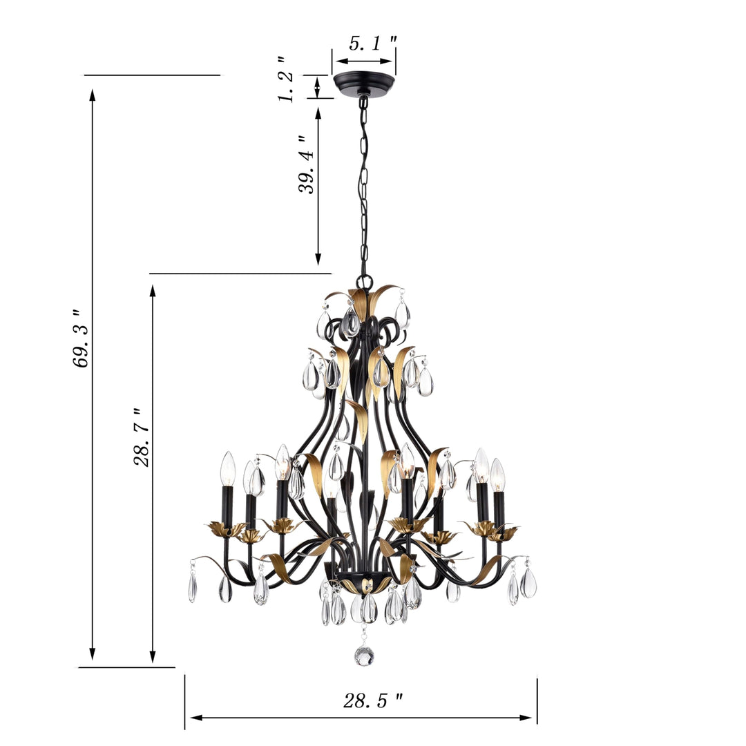 First Lighting Adhafera 8 Light Candle Chandelier - S - Diamond Home USA