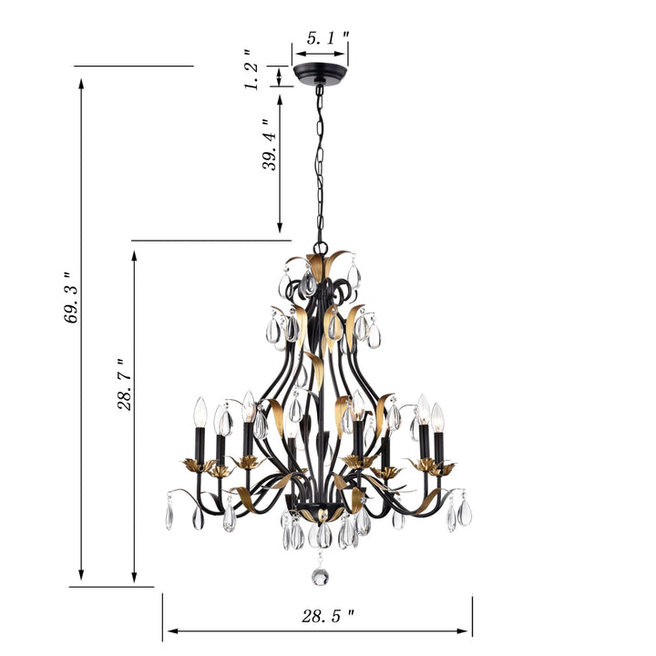 First Lighting Adhafera 8 Light Candle Chandelier - S - Diamond Home USA
