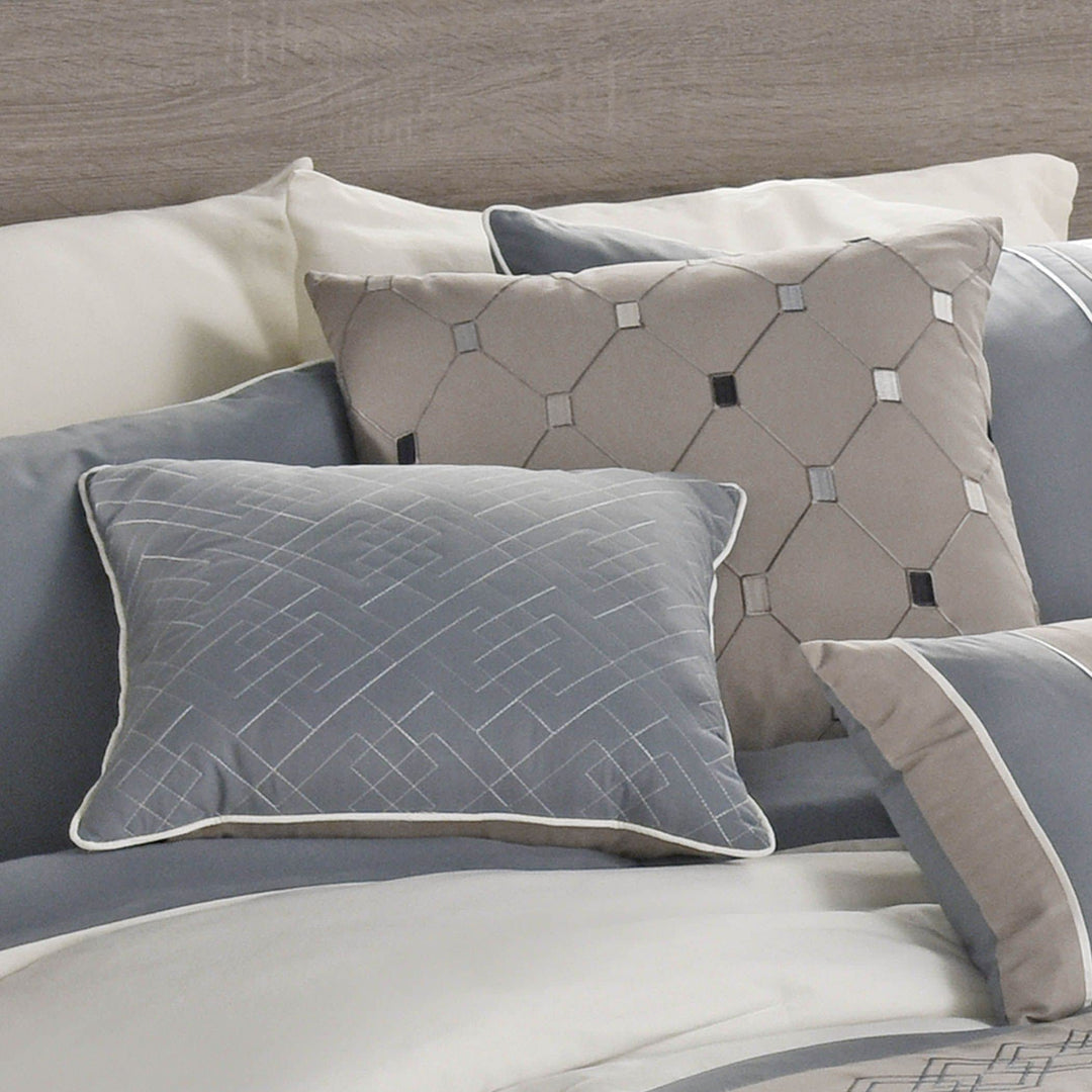 Riverbrook Home Country Manor Comforter Set King Beren - Blue/Tan/Ivory 7 - Diamond Home USA