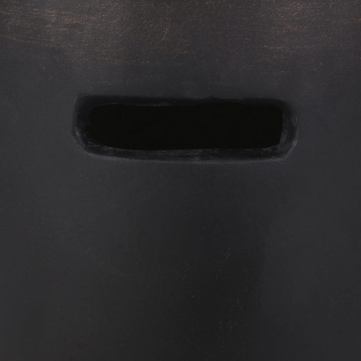 Outdoor Lightweight Concrete Side Table Brown Modern Contemporary Round - Diamond Home USA