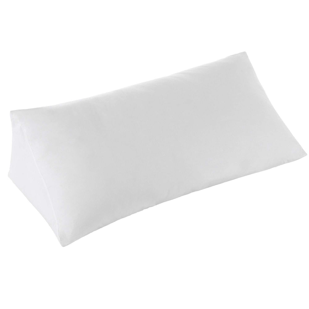 Ultra Supportive Oversized Reading Wedge Pillow - White Cotton Single - Diamond Home USA