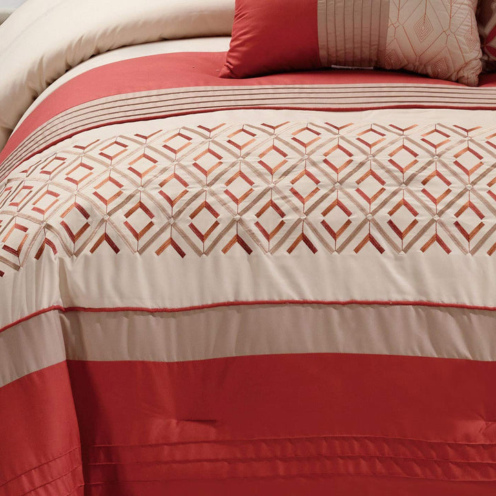 Riverbrook Home Country Manor Collection Comforter Set Queen Janna - Orange 8 - Diamond Home USA
