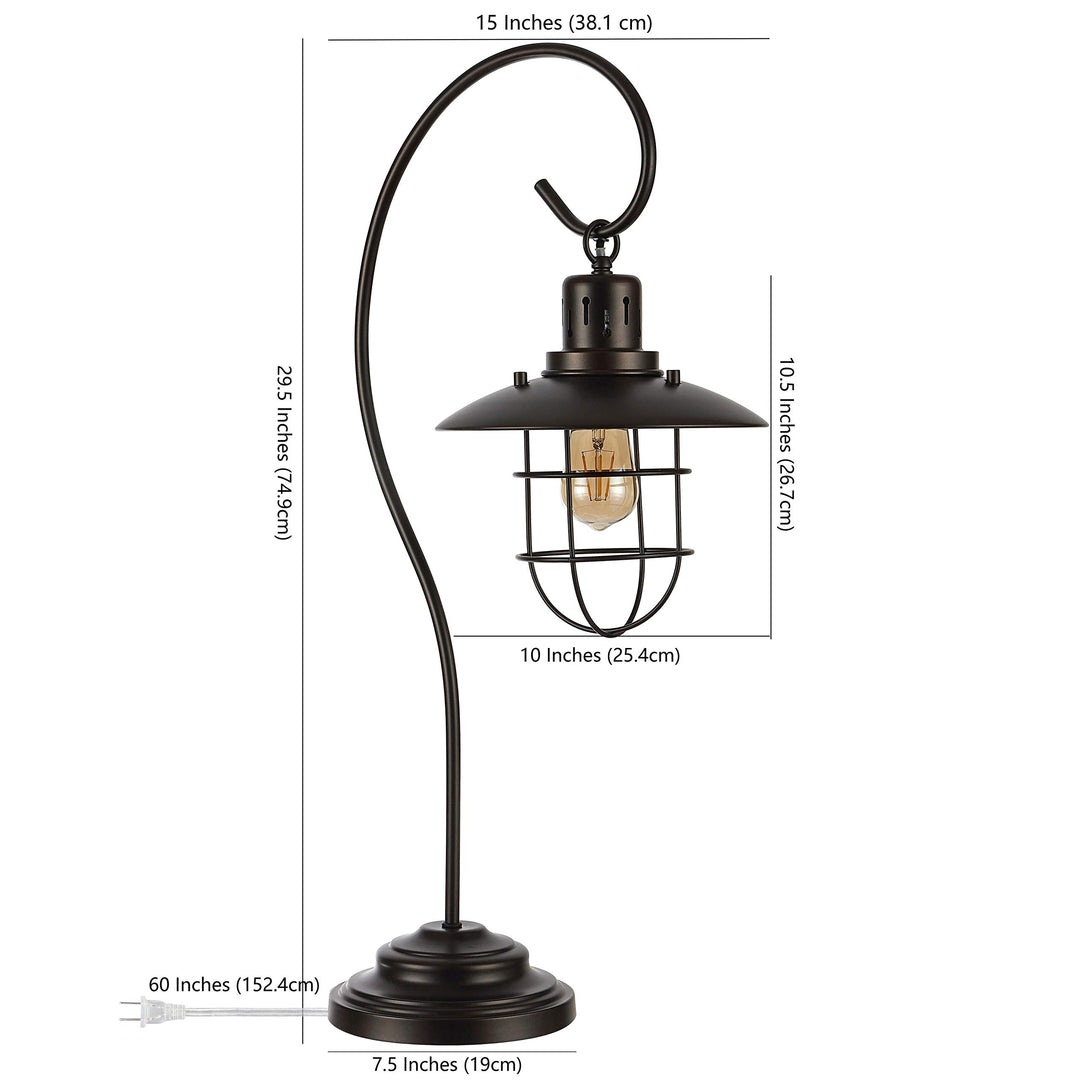 29.5-inch Iron Table Lamp 15" X 7.5" 29.5" Black Modern Contemporary Traditional - Diamond Home USA