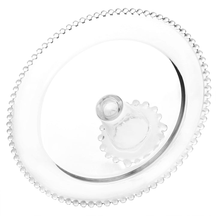 12in Glass Pedestal Cake Stand Clear Round Dishwasher Safe - Diamond Home USA