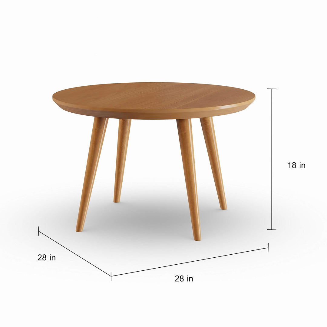 Mid-Century Modern Round Coffee Table with Solid Cherry Wood Top Tan Natural - Diamond Home USA