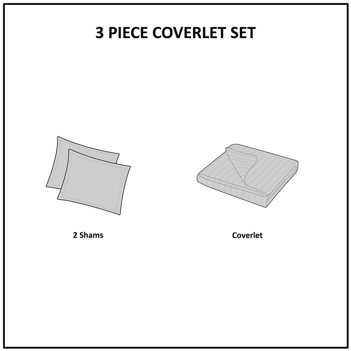 510 DESIGN Otto 3 Piece Coverlet Set (90" x90)