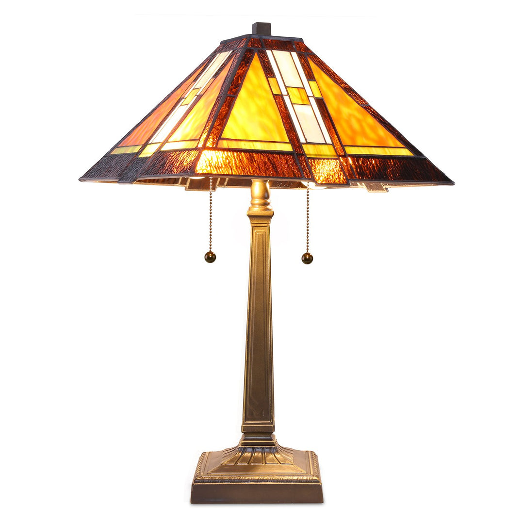 Serena D'italia Tiffany Style ission Aztec Table Lamp 3-Light with Nightlight - Diamond Home USA