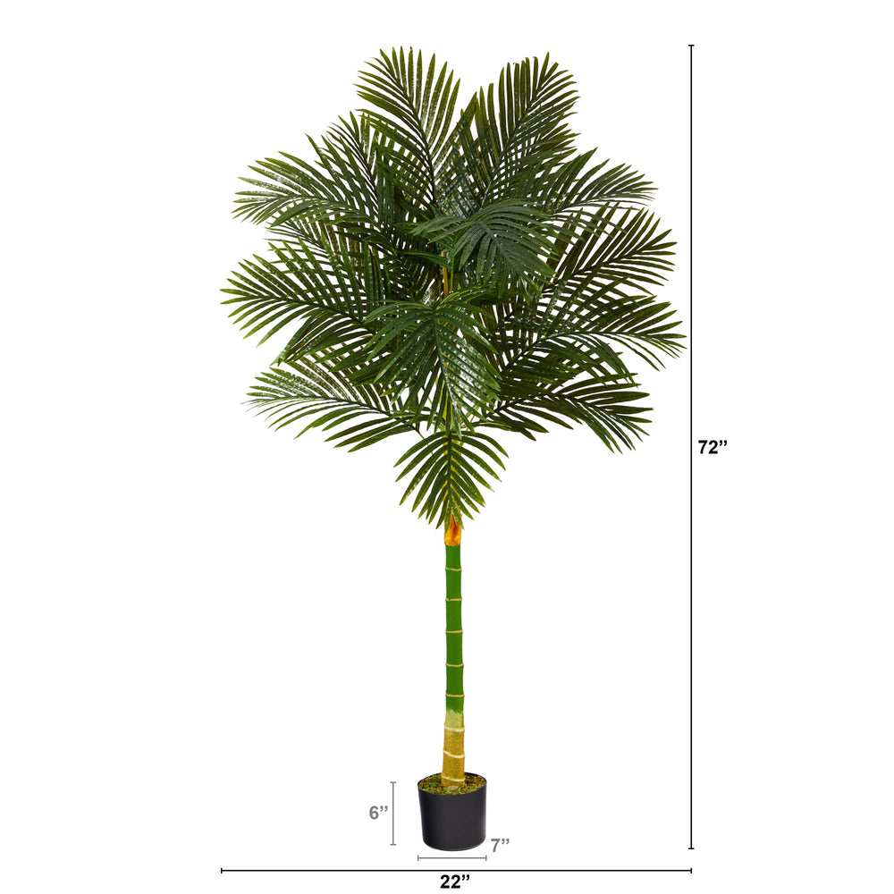 Nearly Natural 6ft. Golden Cane Artificial Palm Tree - Diamond Home USA