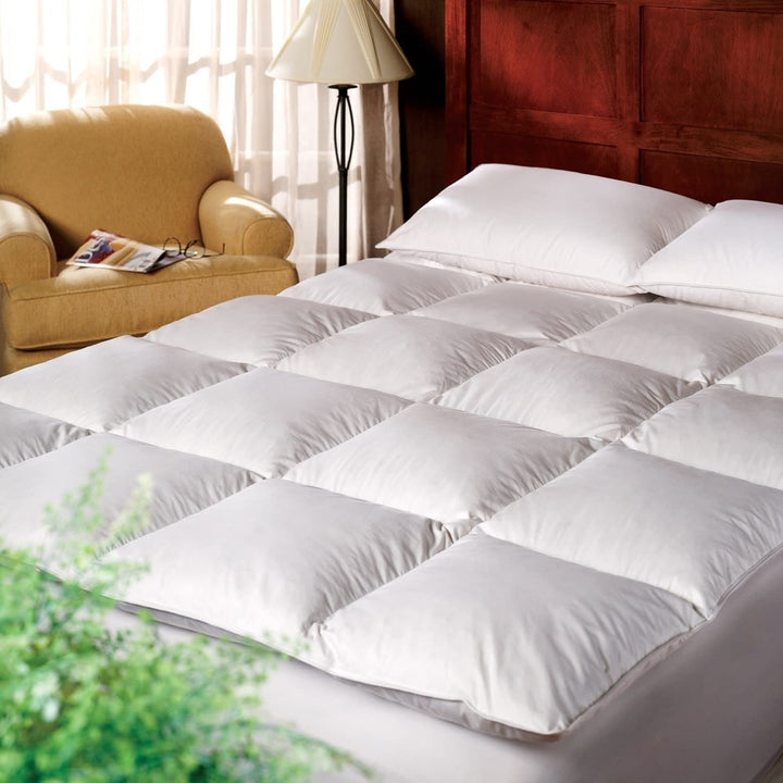 1221 Bedding Cotton 3-inch Down Alternative Fiber Bed Mattress Topper - White King