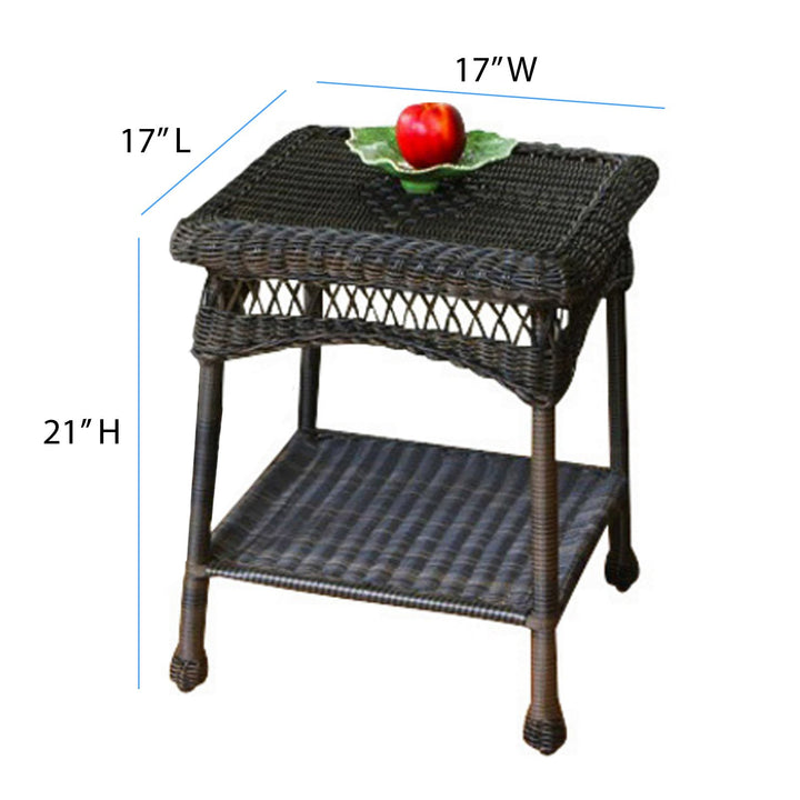 Tortuga Outdoor Portside Side Table - Dark Roast Wicker - Diamond Home USA