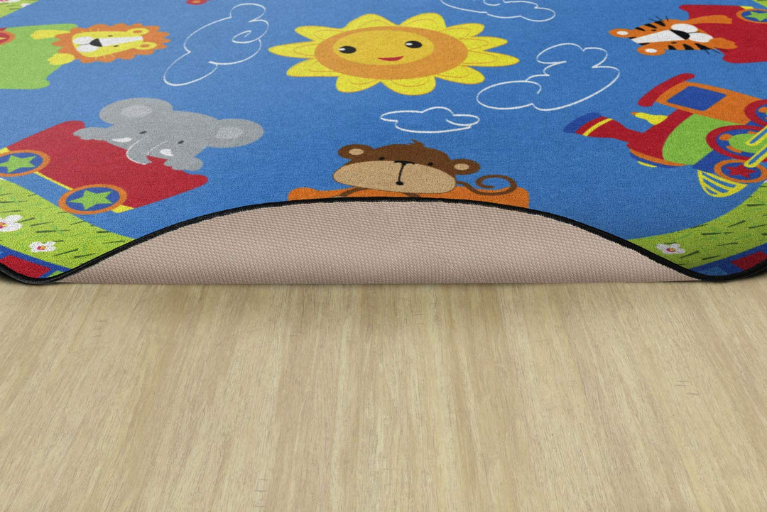 Flagship Carpets Animal Cutie Train Kids and Baby Area Rug for Kids Room Home - Diamond Home USA