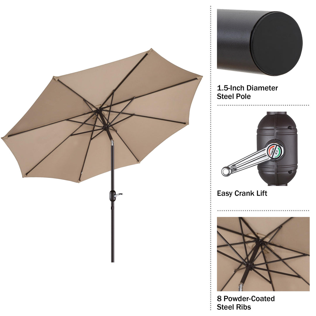 Villacera 9-Foot Outdoor Patio Umbrella Beige - Diamond Home USA