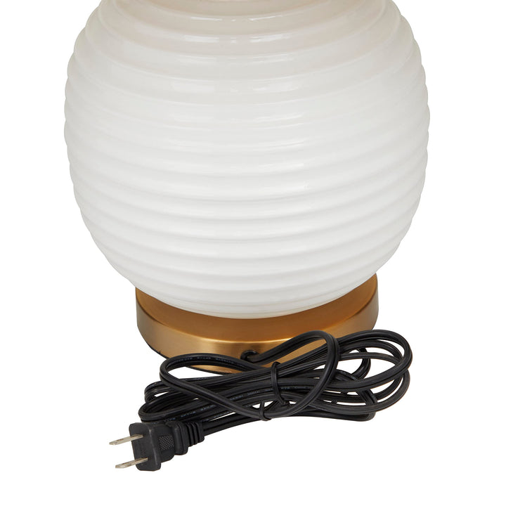 White Glass Modern Accent Lamp 13 X 19 Contemporary Energy Efficient - Diamond Home USA