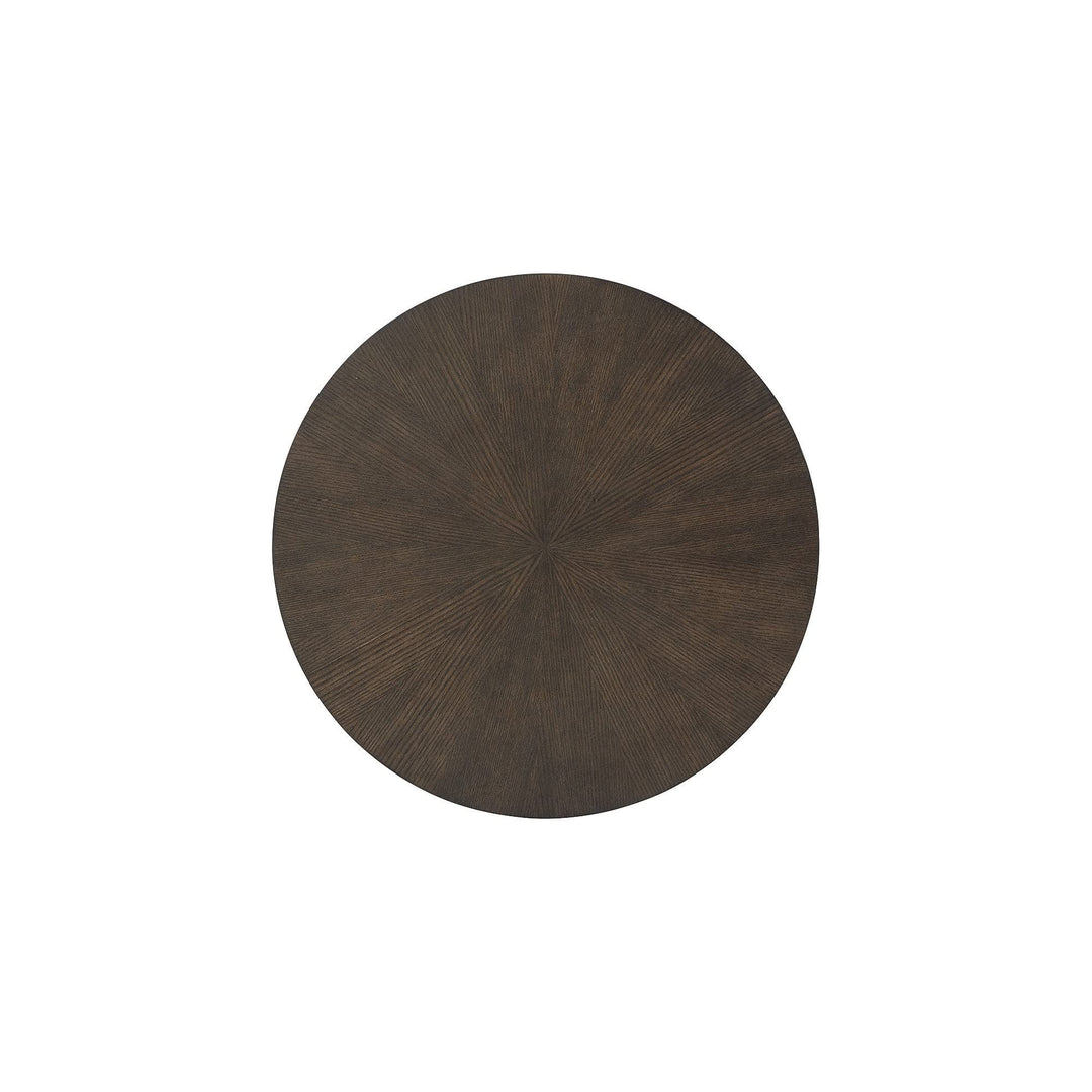 Dark Brown/Gold Finish Round End Table 24" w X 24" d 24" h Brown Modern - Diamond Home USA