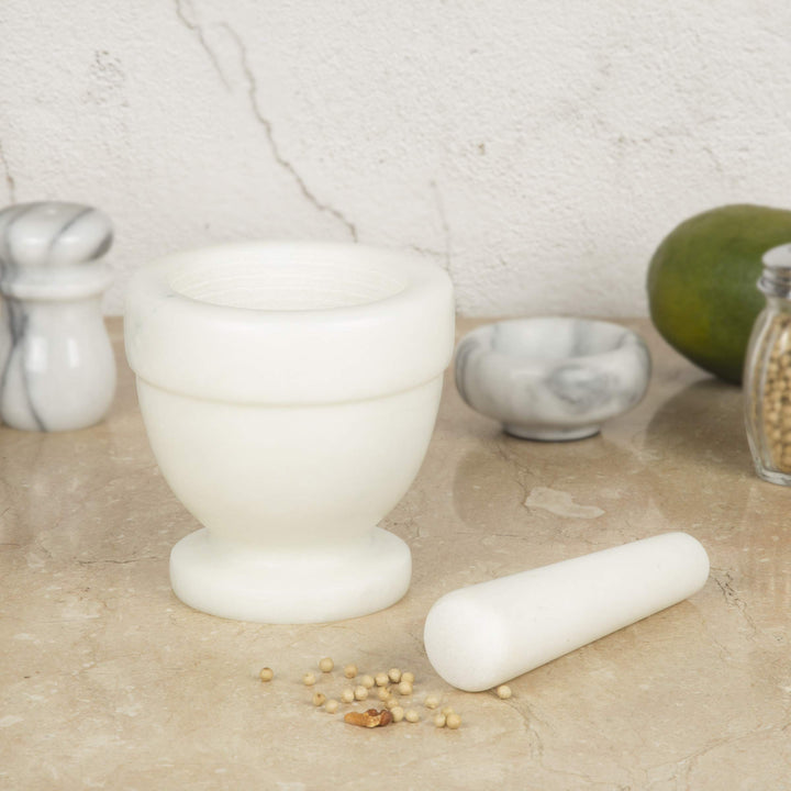 Creative Home Natural Marble Mortar and Pestle Set Spice Grinder Guacamole - Diamond Home USA
