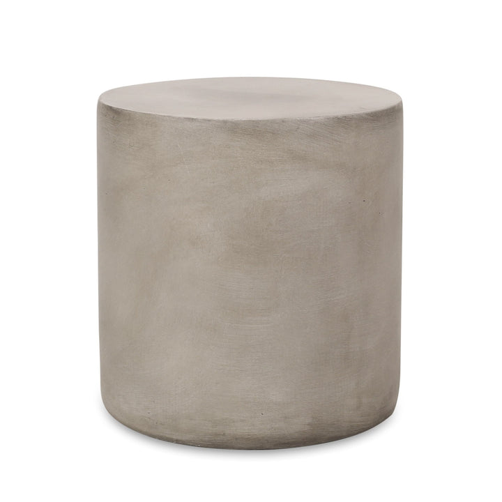 Lightweight Concrete Side Table Grey Industrial Round - Diamond Home USA