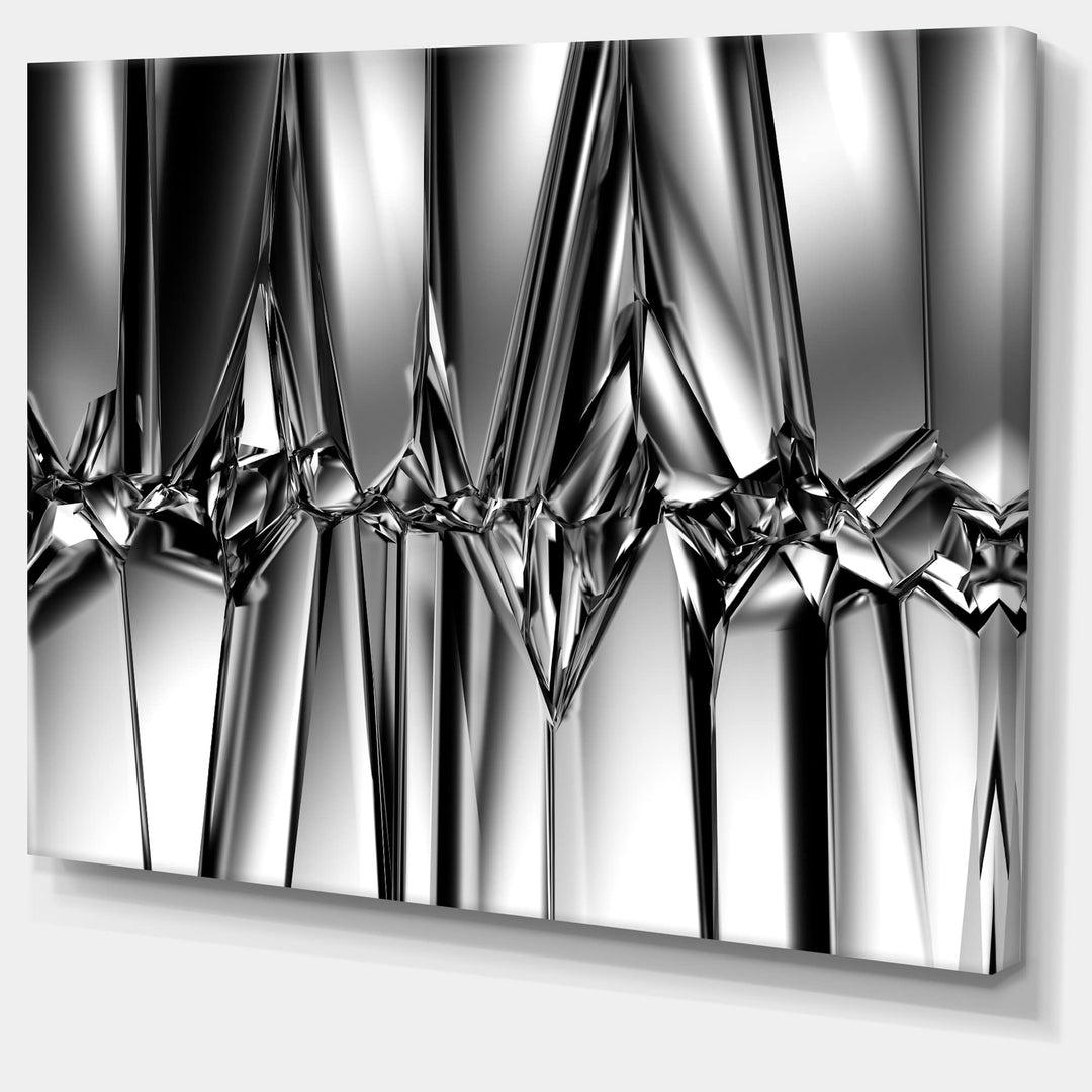 DESIGN ART Designart 'Black White Crystal Background' Abstract Artwork Print 32 in. wide x 16 in. high - Diamond Home USA