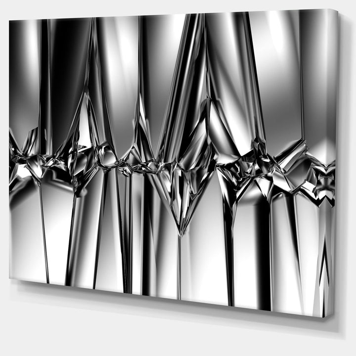 DESIGN ART Designart 'Black White Crystal Background' Abstract Artwork Print 32 in. wide x 16 in. high - Diamond Home USA