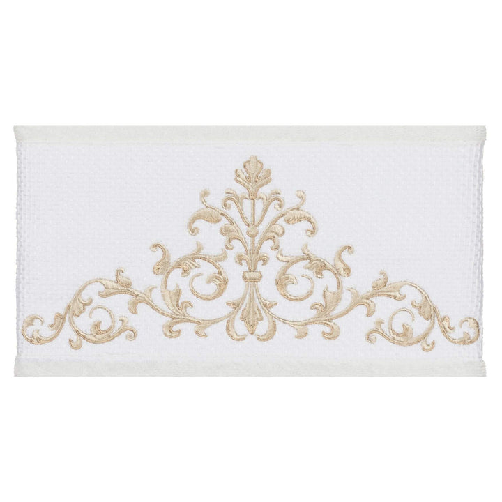 Authentic Hotel and Spa White Turkish Cotton Scrollwork Embroidered 3 Piece - Diamond Home USA