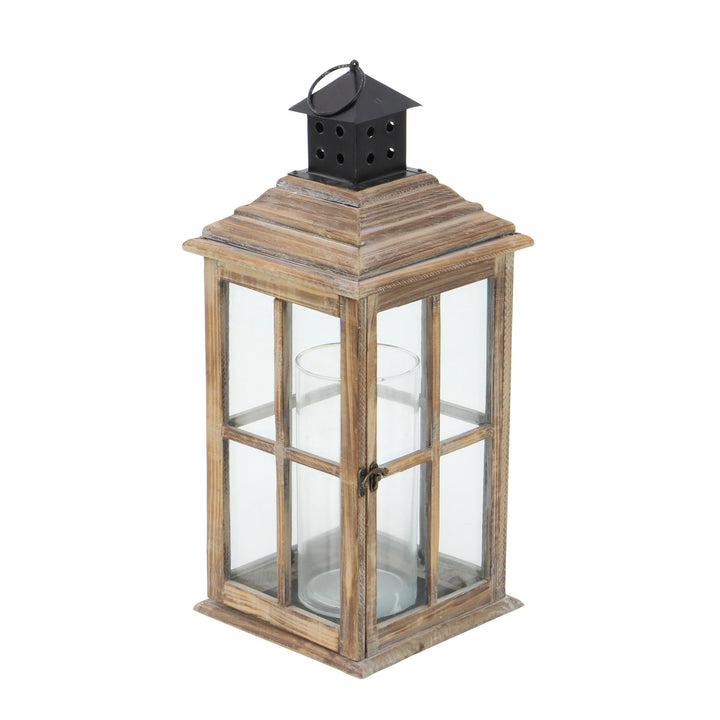 Brown Wood Traditional Lantern 9 X 23 Finish - Diamond Home USA