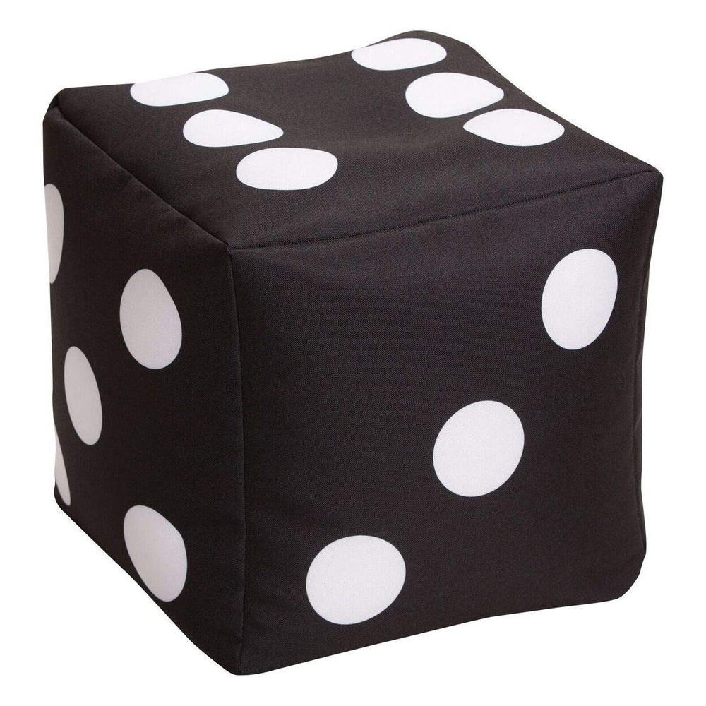 Cube Dice Bean Bag Pouf Black Modern Contemporary Polyester Polystyrene Beads - Diamond Home USA