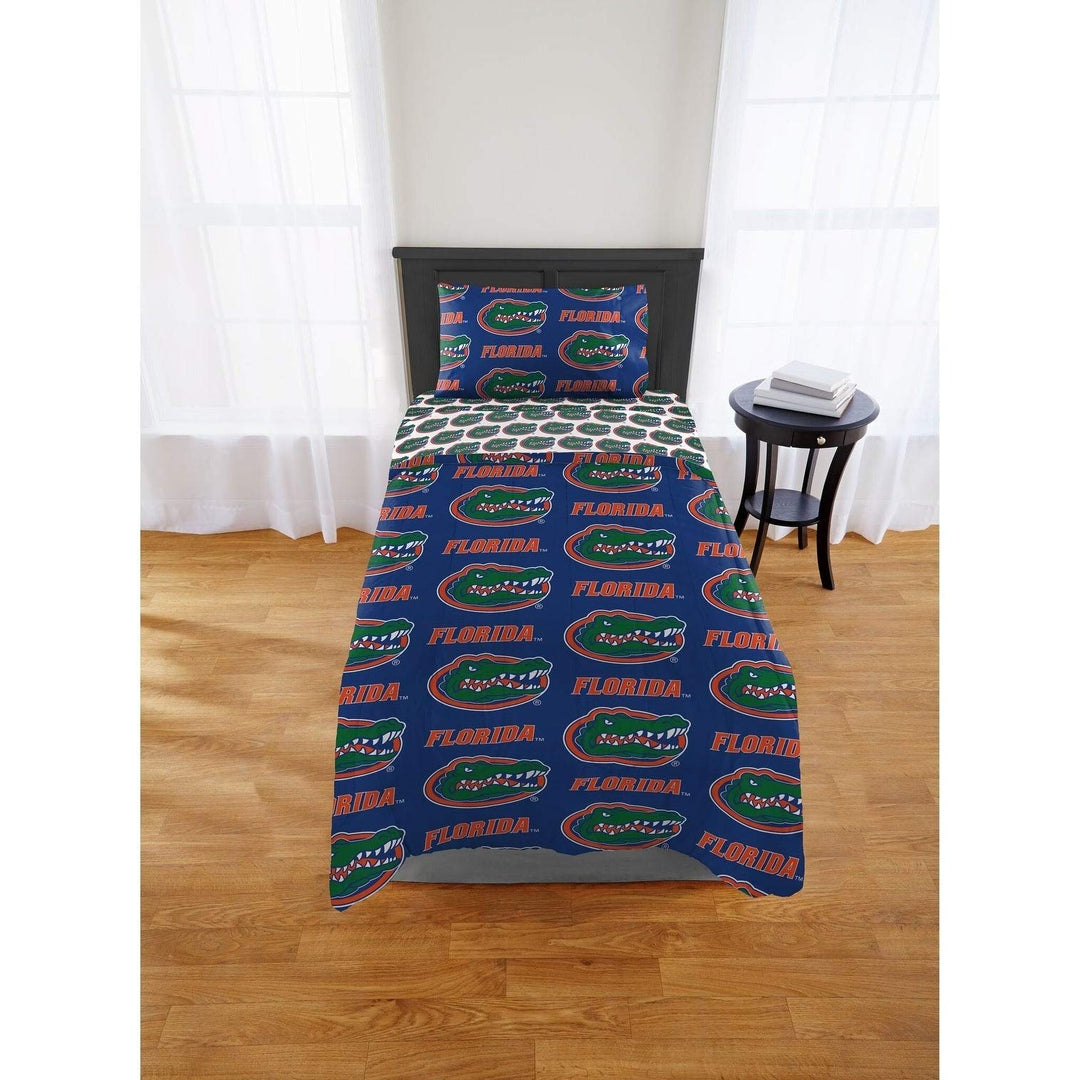 4 Piece Florida Gators Comforter Tin XL Set College Football Themed Comforter