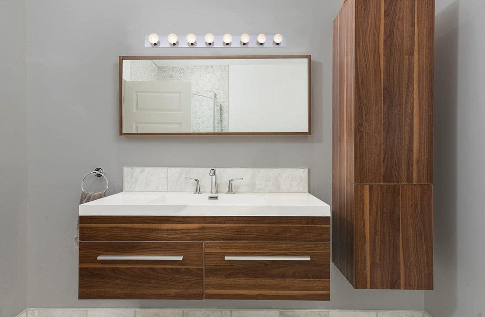 NUVO SF77/195 Bathroom Vanity and Wall Light 48 in Polished Chrome - Diamond Home USA