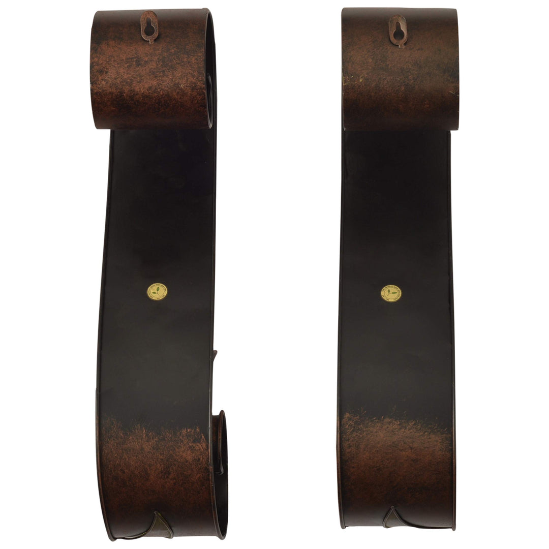 Metal Candle Sconce (Set of 2) Brown Modern Contemporary Acacia Wood - Diamond Home USA