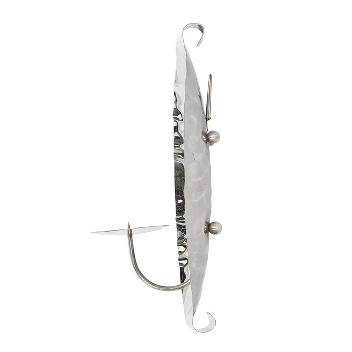 Silver Wall Sconce and Candleholders Set of 2 19" 14" 6 X 19 Stainless Steel - Diamond Home USA