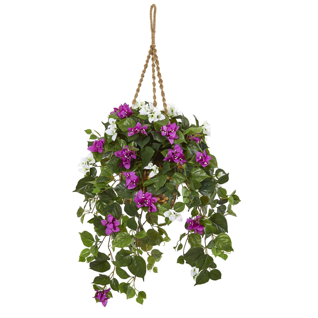 30" Mixed Artificial Plant Hanging Basket 30
