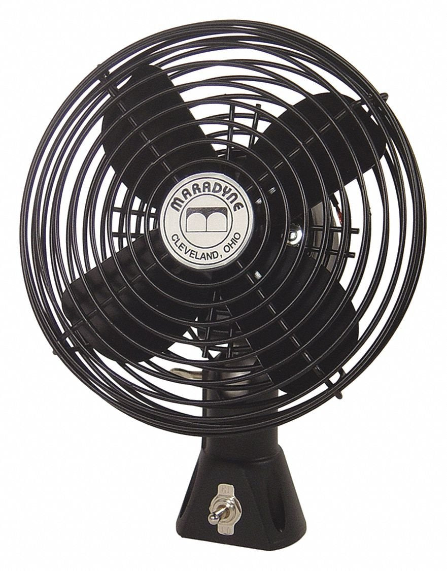 6-1/2" Black Painted Steel Fan 24VDC 220/270 cfm