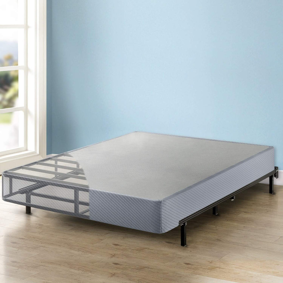 Crown Comfort Queen Size 9 Inch Heavy Duty Steel Box Spring Gray by - Diamond Home USA