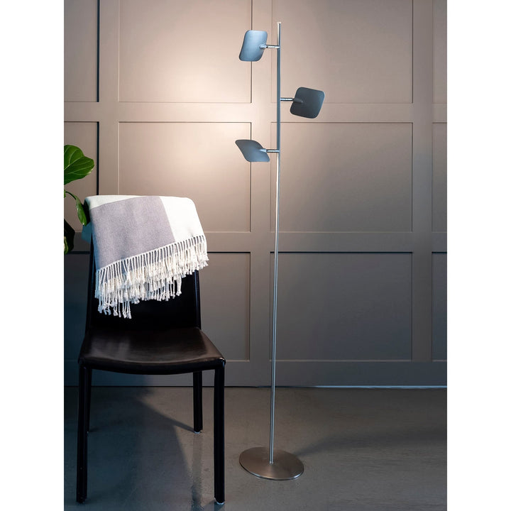 Tree Led Floor Lamp Silver Industrial Nickel Energy Efficient - Diamond Home USA