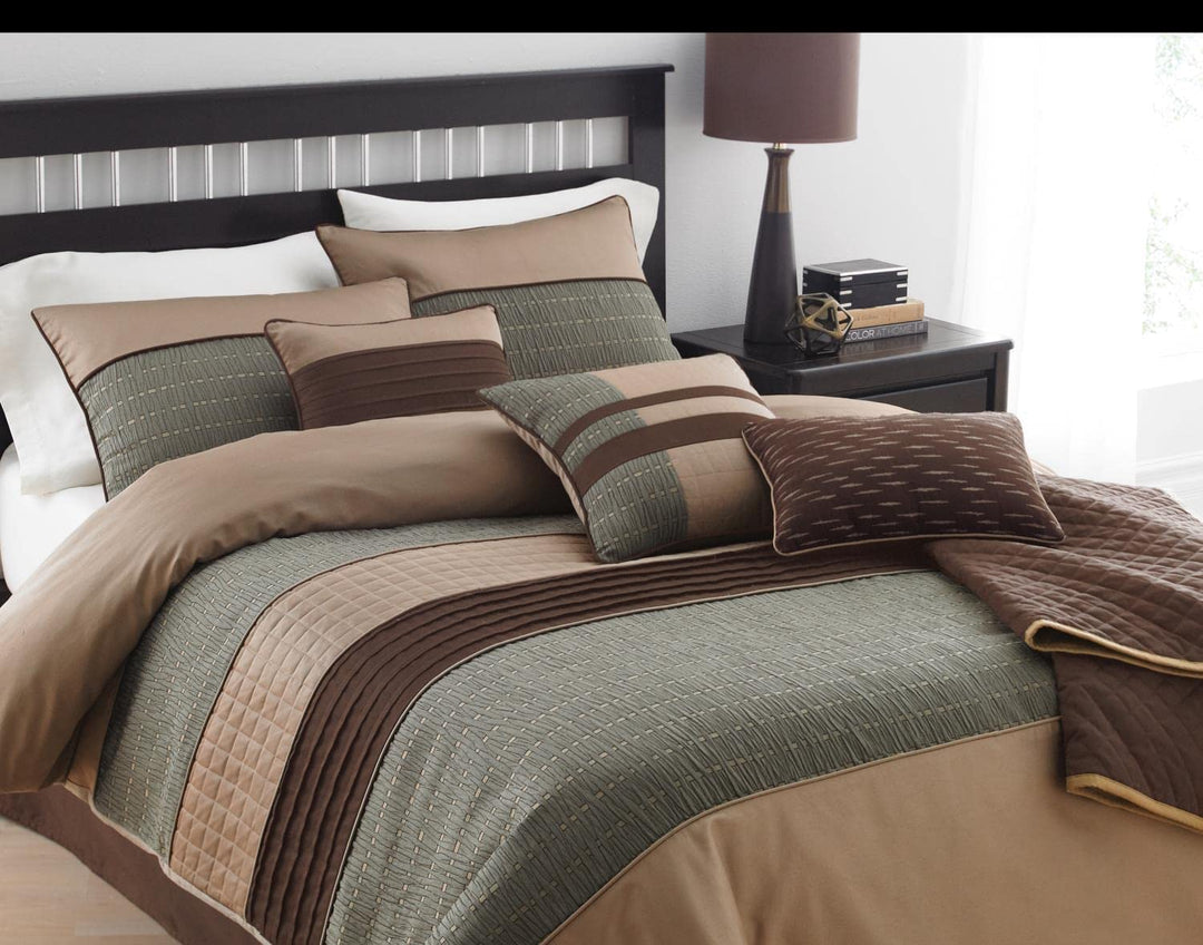 Riverbrook Home Elite Collection Comforter Set King Lexia - Brown/Multi 7 Brown/Multi - King