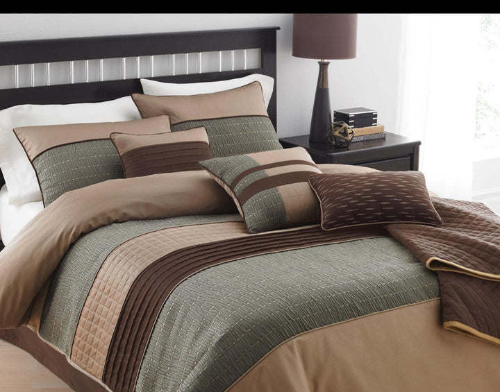 Riverbrook Home Elite Collection Comforter Set King Lexia - Brown/Multi 7 Brown/Multi - King