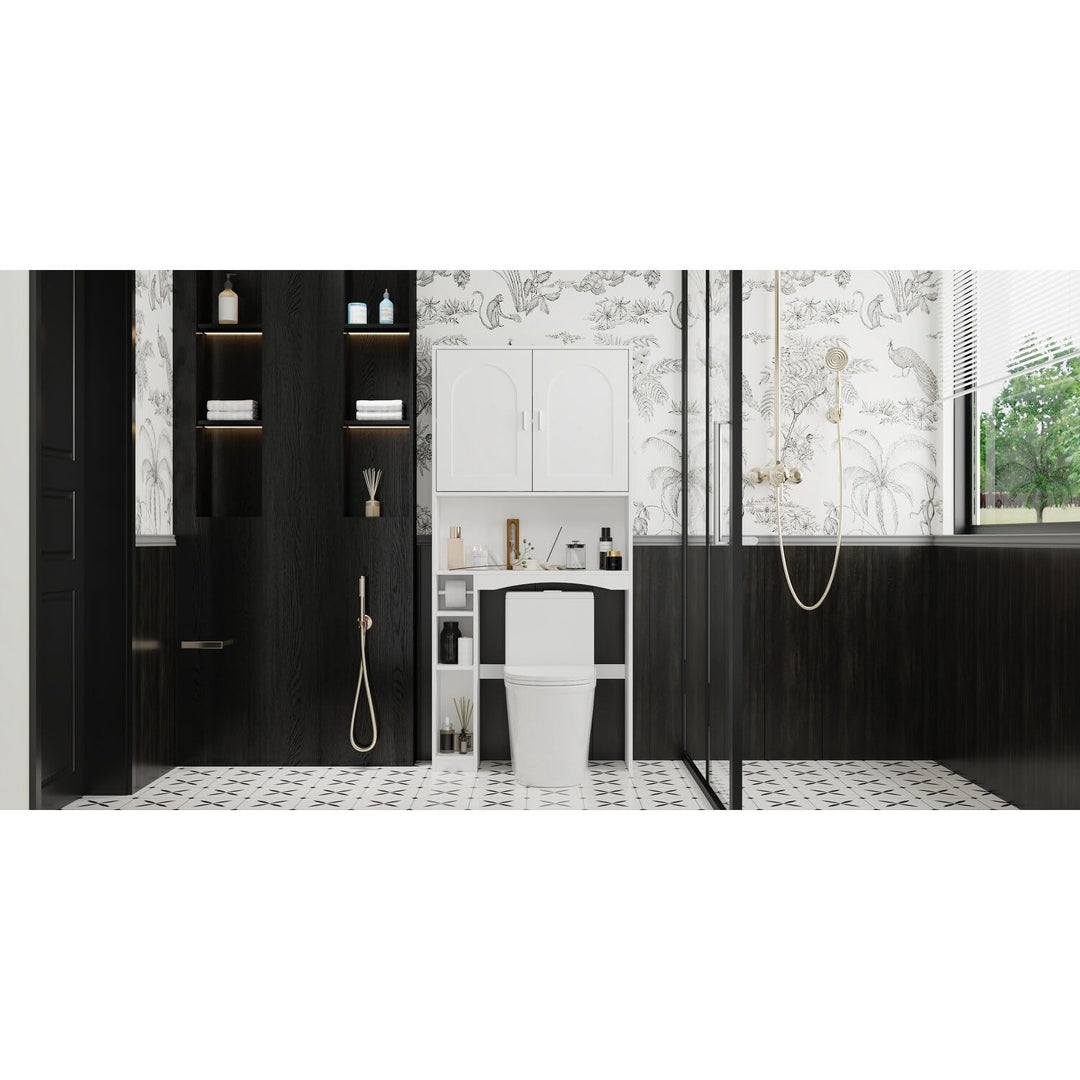 Over The Toilet Cabinet for Bathroom Storage Shelf Organizer White Modern - Diamond Home USA