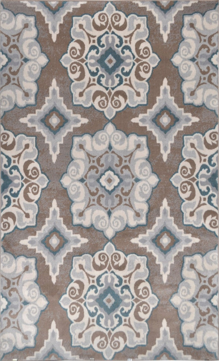 Home Dynamix Tremont Salem Area Rug 5'3"x7'2" Medallion Taupe/Blue 5'3"x7'2" - Taupe/Blue