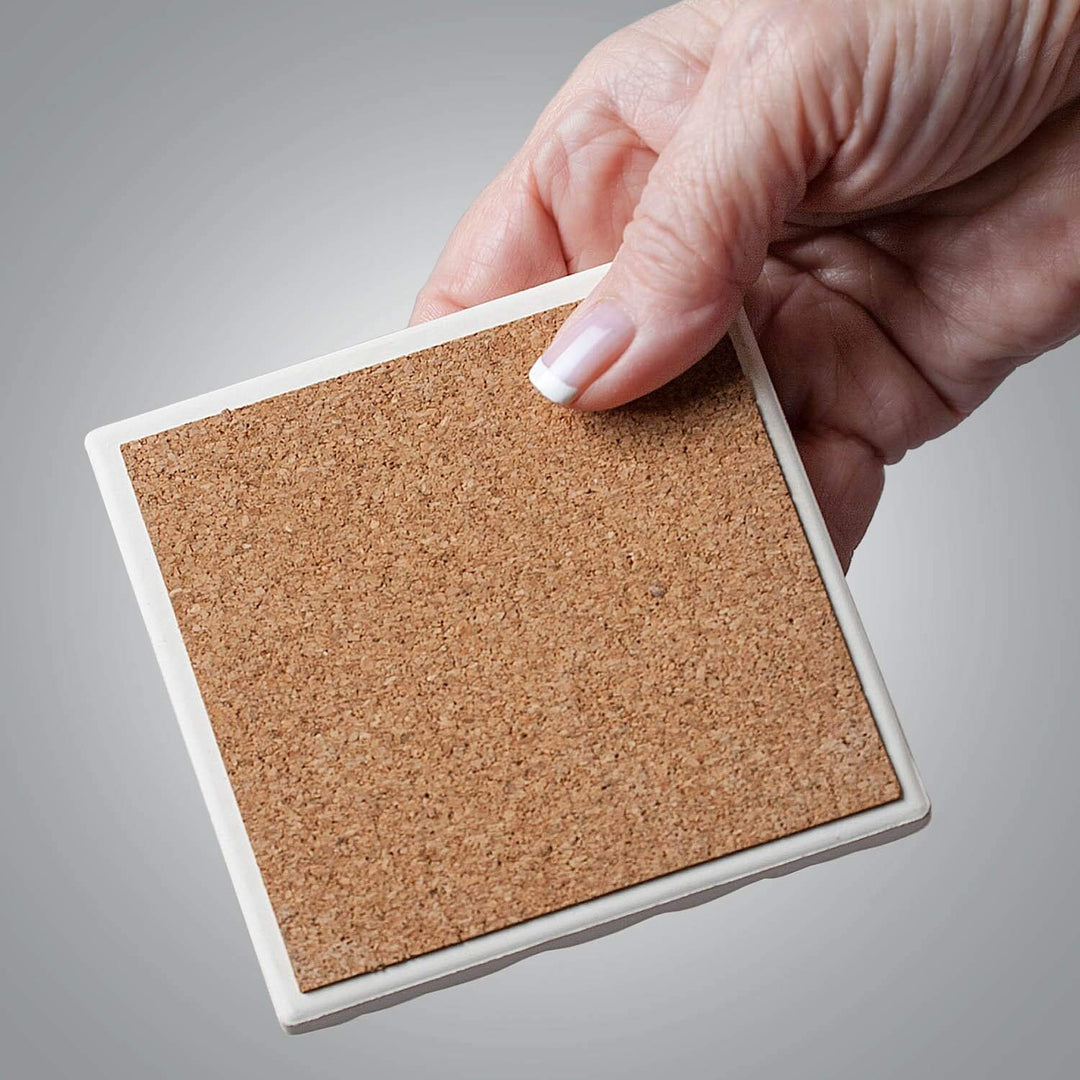 Stone Coasters I'm in A Meeting Set of 4 Sandstone - Diamond Home USA