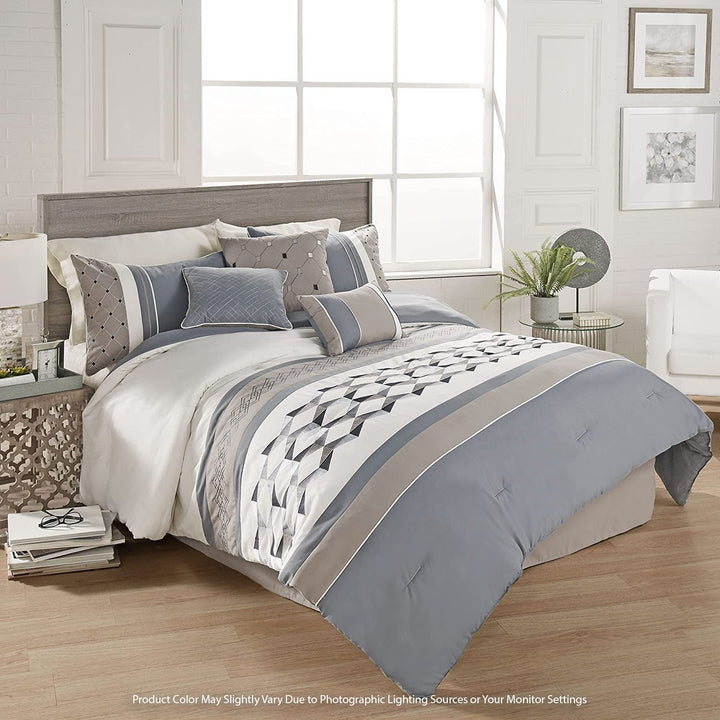 Riverbrook Home Country Manor Comforter Set King Beren - Blue/Tan/Ivory 7 Blue/Tan/Ivory - King