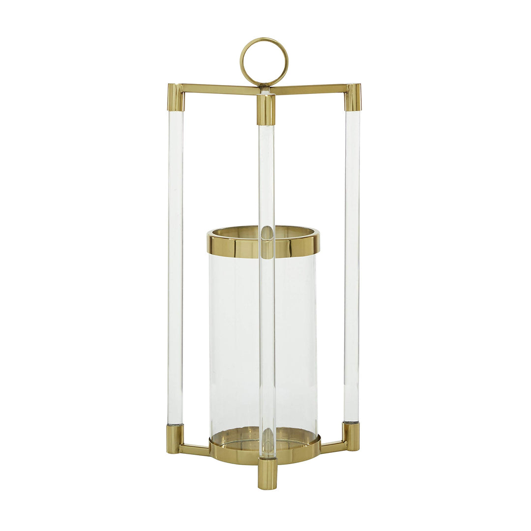 Gold Stainless Steel Contemporary Lantern 23 X 11 Yellow Modern - Diamond Home USA