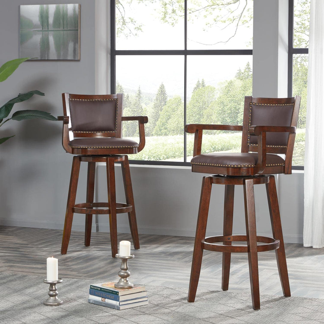 Boraam Broadmoor Swivel Extra Tall Barstool 50-Inch Cappuccino - Diamond Home USA