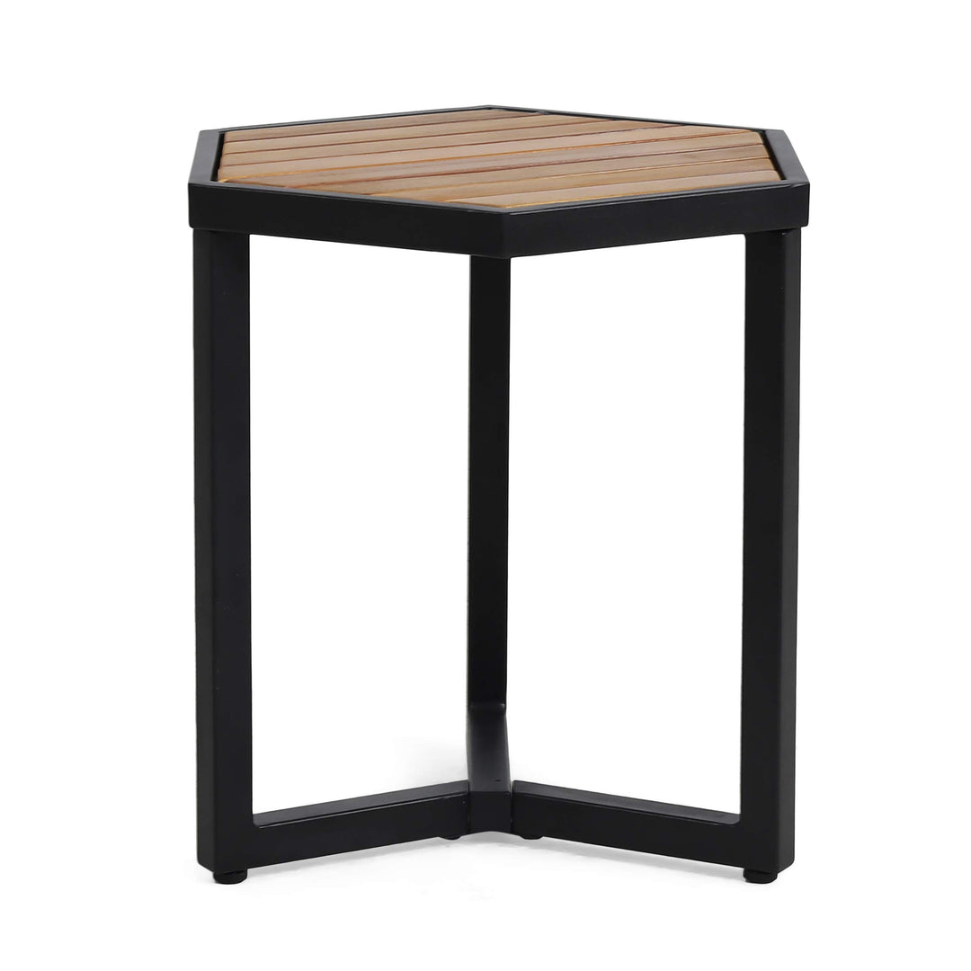 Christopher Knight Home END Table Black Metal + Teak