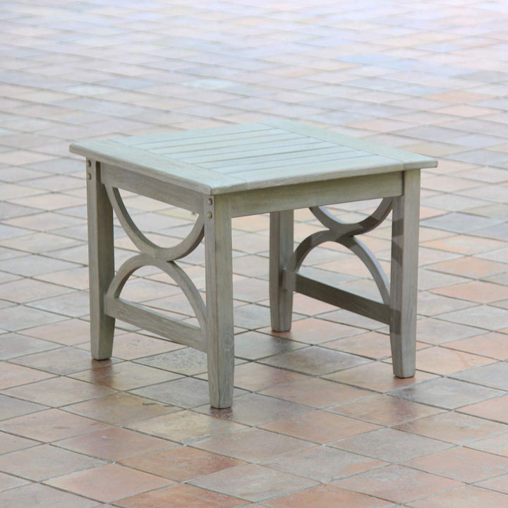 Cambridge Casual Chester Wood Patio Side Table Weathered Teak - Diamond Home USA