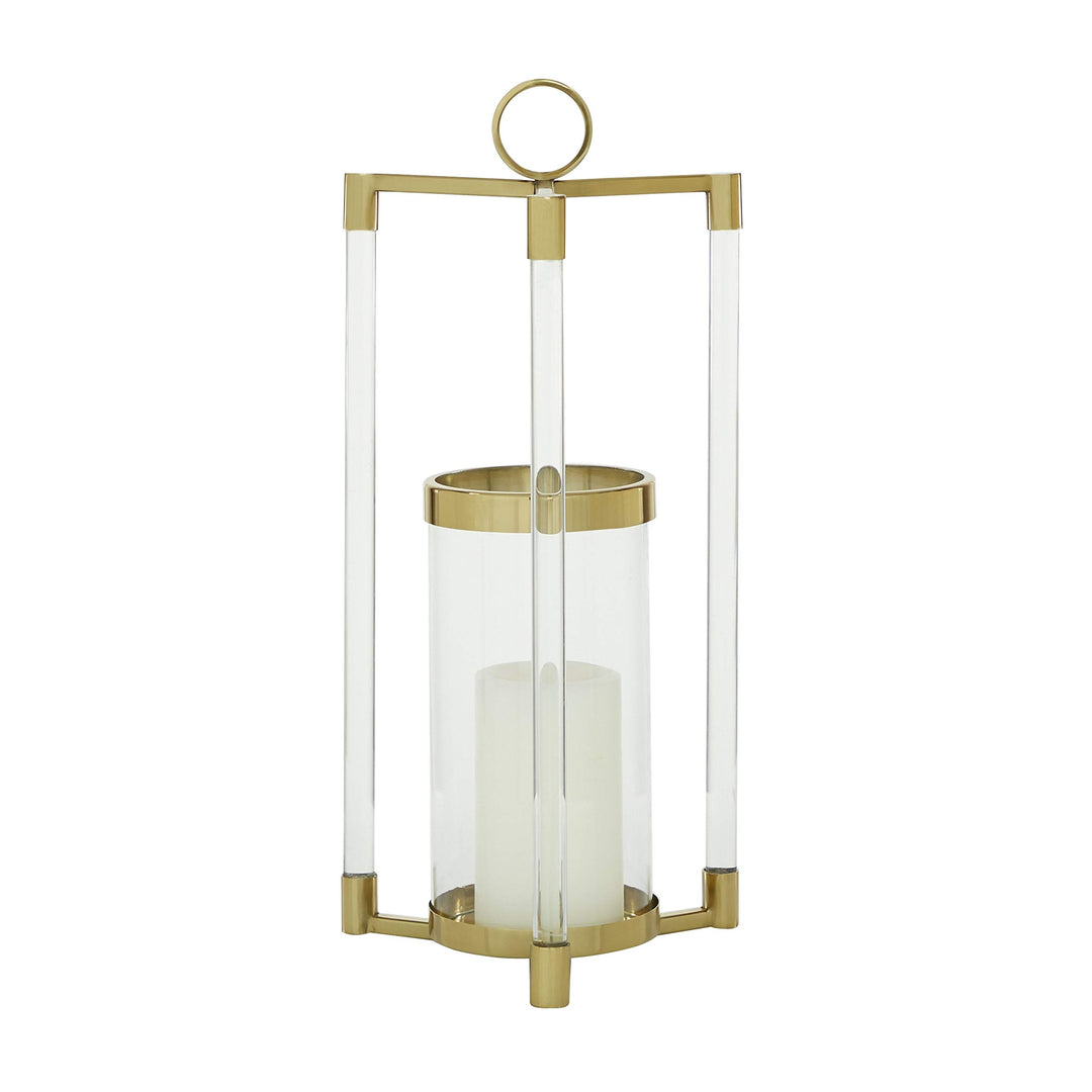 Gold Stainless Steel Contemporary Lantern 23 X 11 Yellow Modern - Diamond Home USA